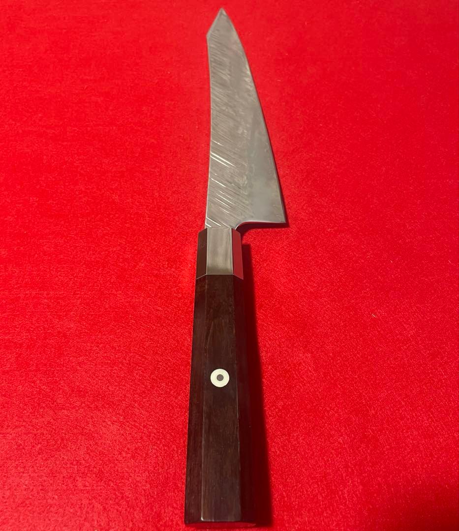 反り切付型 VG10 筋引き牛刀　240mm 黒檀八角