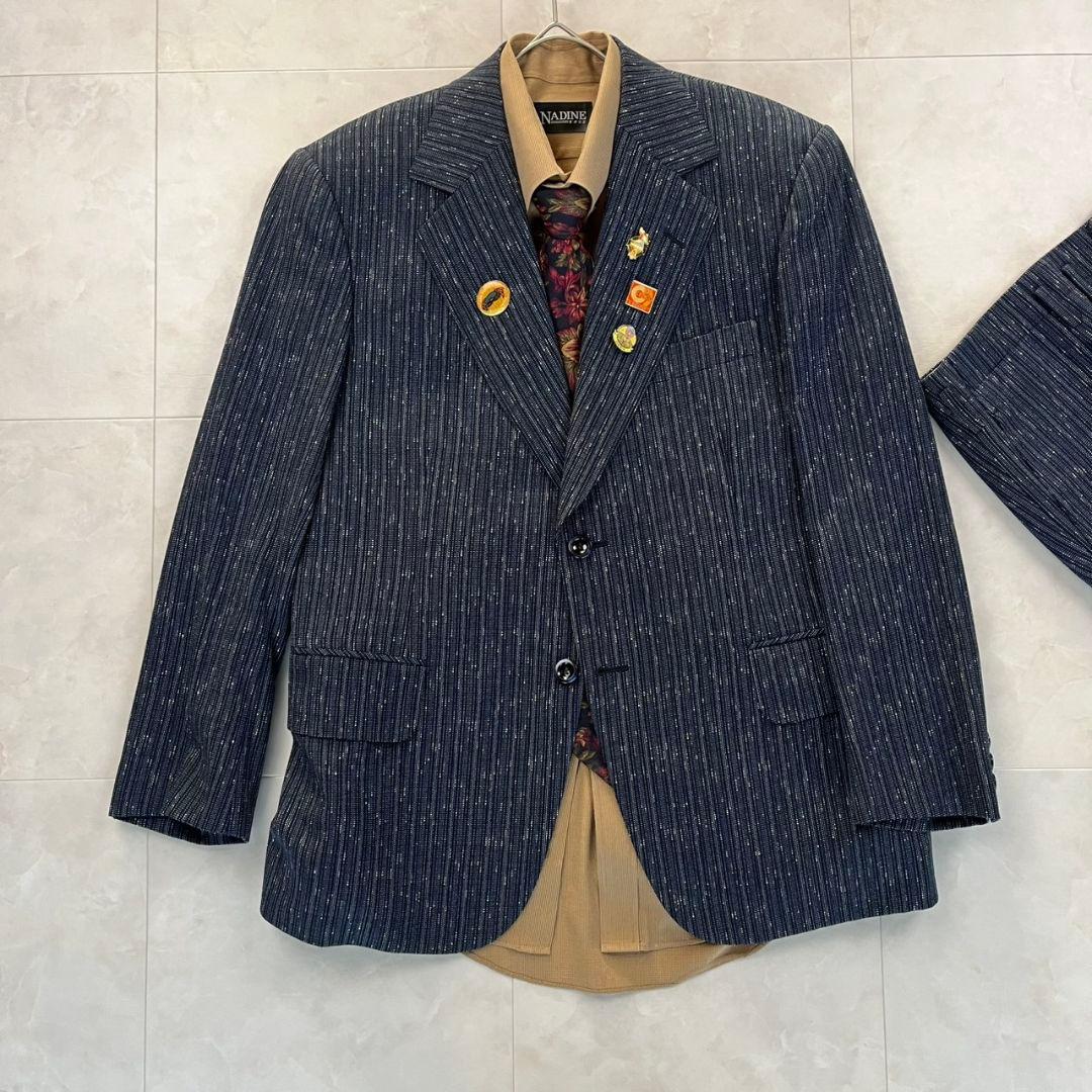 90s 豪華5点セットダンヒル生地 セットアップ スーツ シャツネクタイ ピンズ