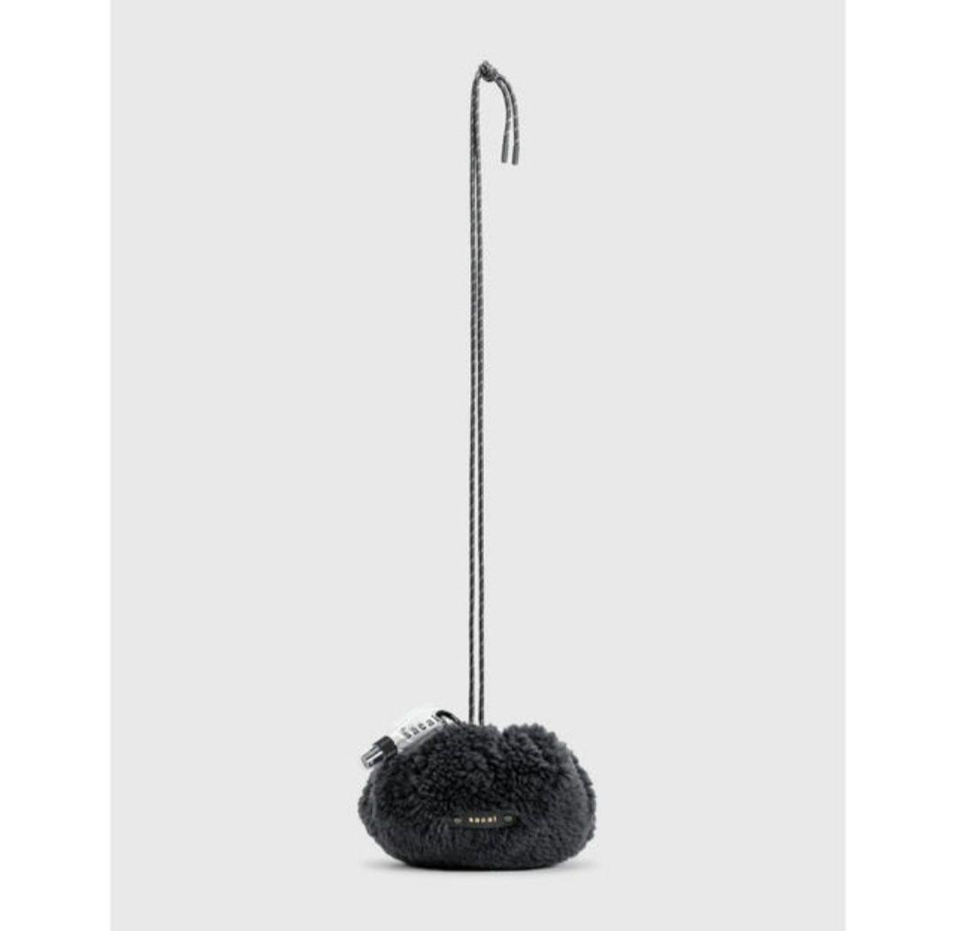 sacai サカイDumpling Bagファーバッグ グレー ボア ナイロン