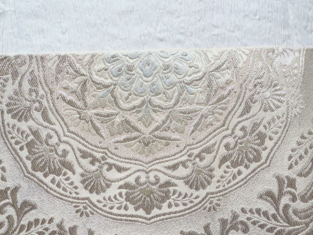 【訳あり特別価格】　正絹　袋帯　六通柄　正倉院華文　アラベスク　銀糸