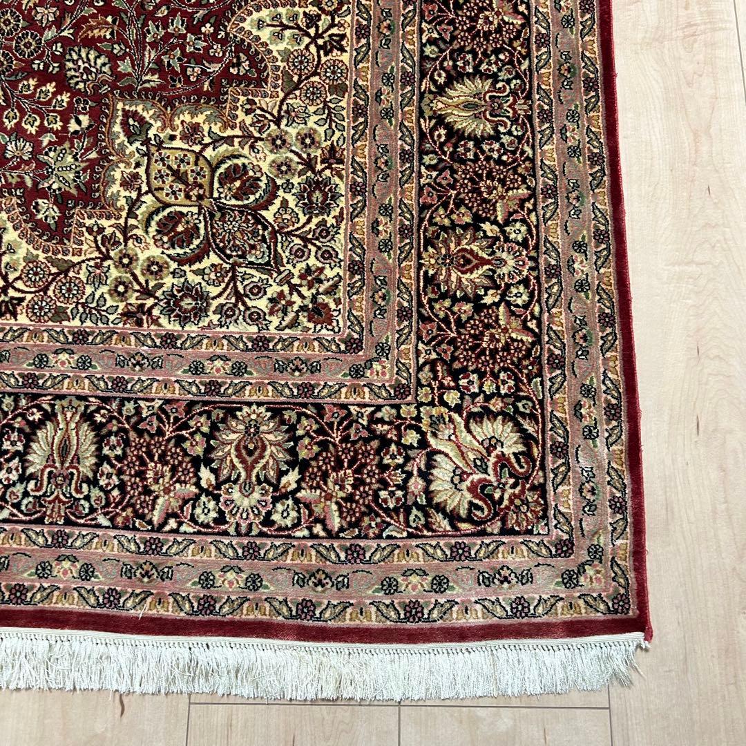 トルコ絨毯　手織り　シルク100% ヴィンテージラグ　189x122㎝