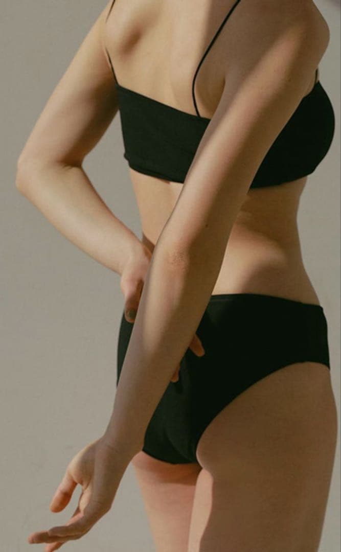 ETRE TOKYO ナローストラップベアスイムウェア S Black