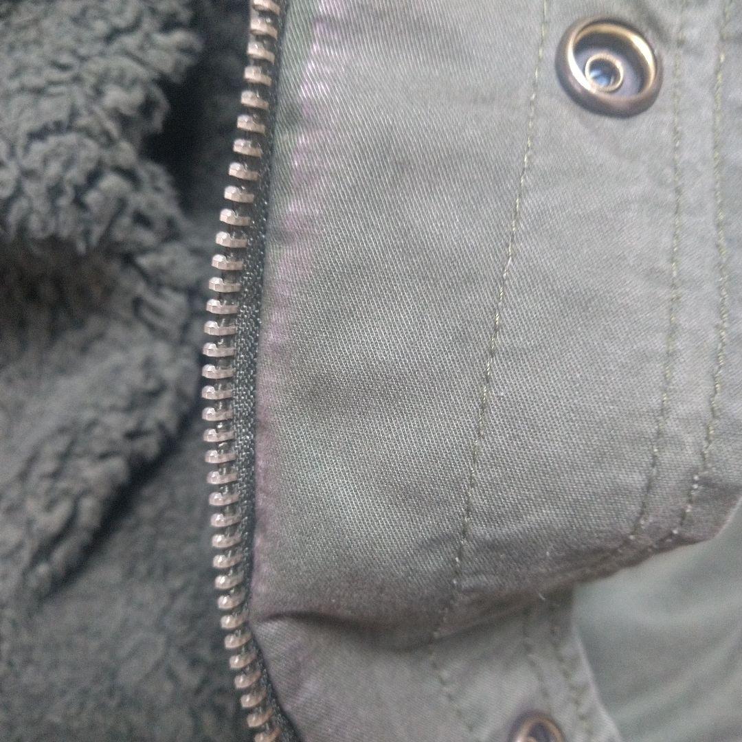 pangji リアルファー フード付きモッズコート オリーブグリーン