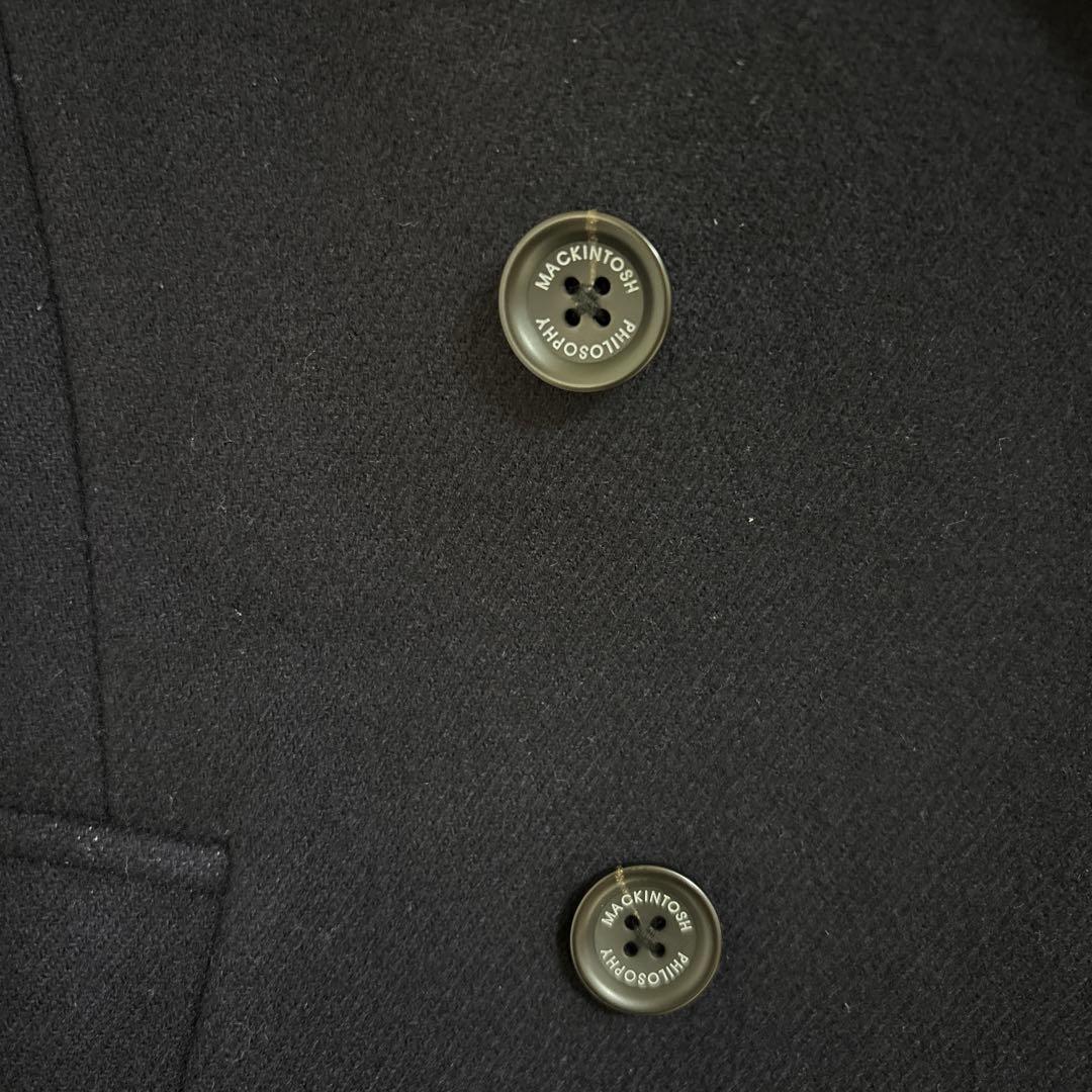 マッキントッシュ 38 ウール ネイビー ダブルブレストピーコート