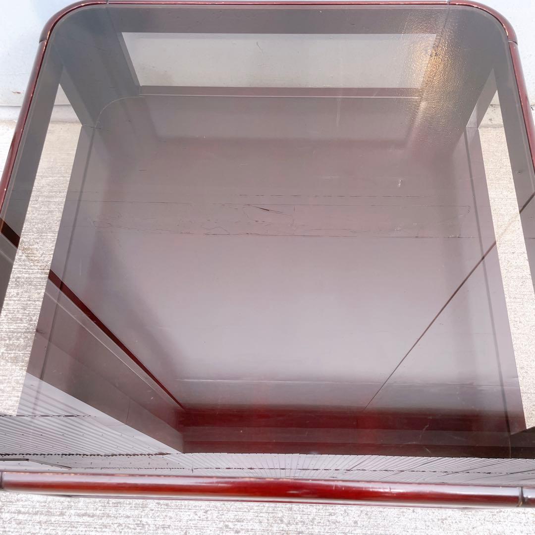 【美品】ビンテージ ナガノインテリア スクエアガラステーブル 稀少デザイン