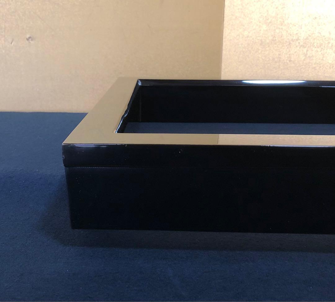 《R》茶道具 輪島塗 黒真塗 炉縁 塗師 静峰 証紙 共箱 260209け1