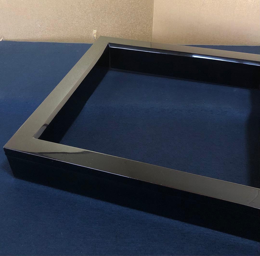 《R》茶道具 輪島塗 黒真塗 炉縁 塗師 静峰 証紙 共箱 260209け1