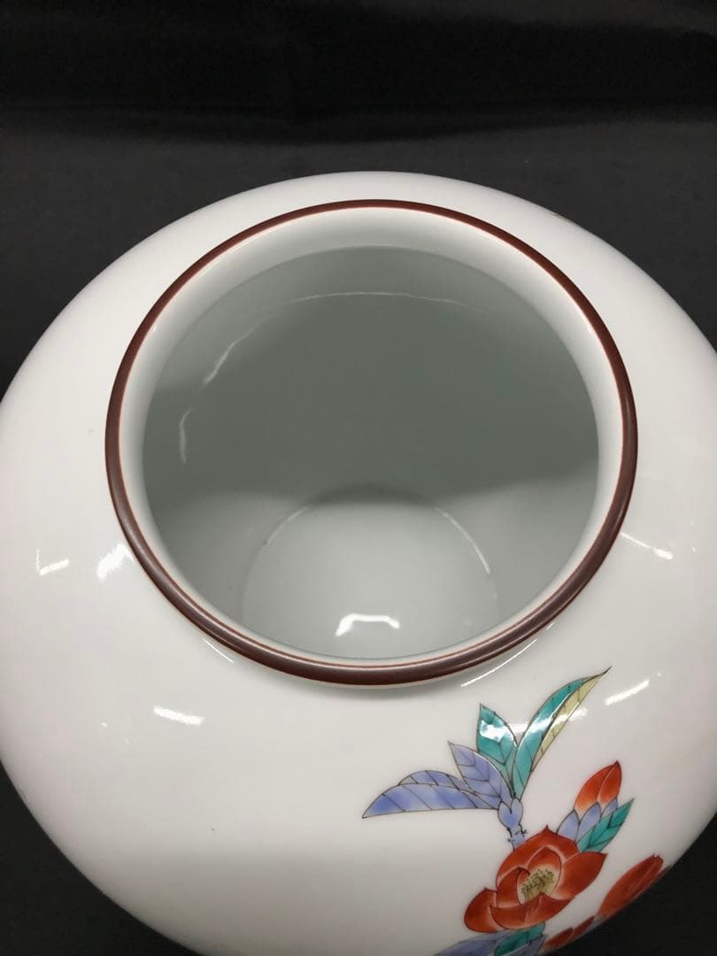 【美品】香蘭社　染錦模様　花瓶　フラワーベース