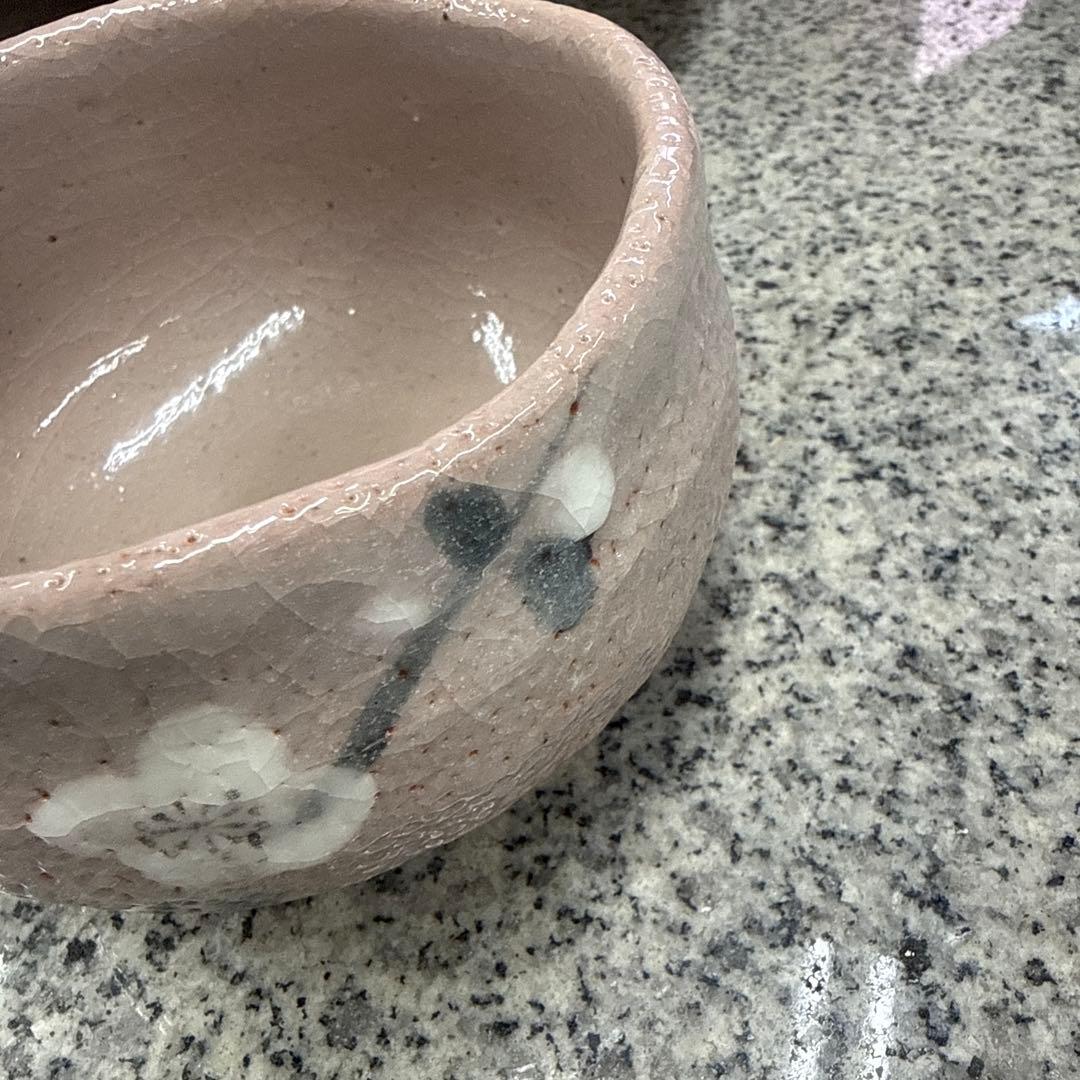 陶器製茶碗 抹茶茶碗 鶴 工芸品 美術品 2つセット 茶道具 小物 格安