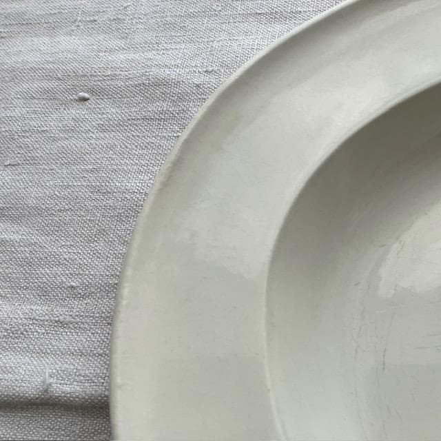 希少美品◆クレイユ単刻印オーバルプレート特大皿モントローオクトゴナルレリーフ雅姫