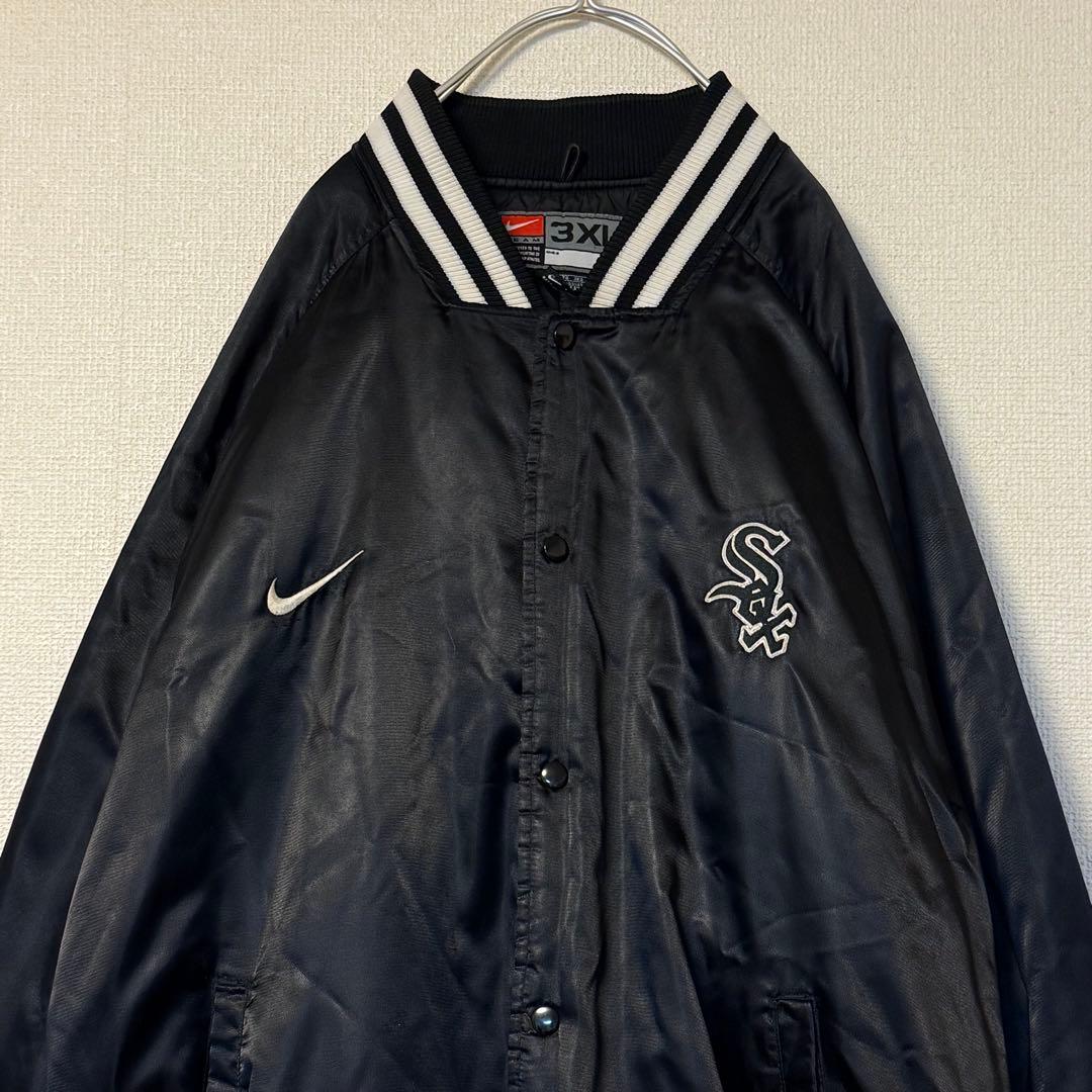 ナイキ チーム MLB ホワイト ソックス ナイロン サテン スタジャン 3XL