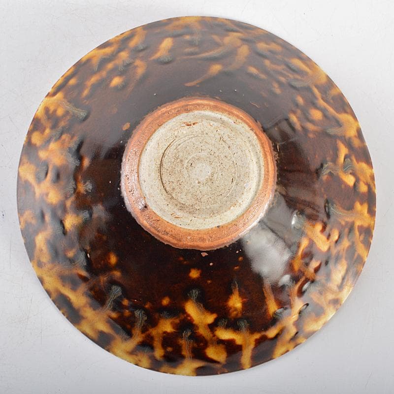 中国　南宋　吉州窯　玳玻天目茶碗　時代箱付　F　R5479