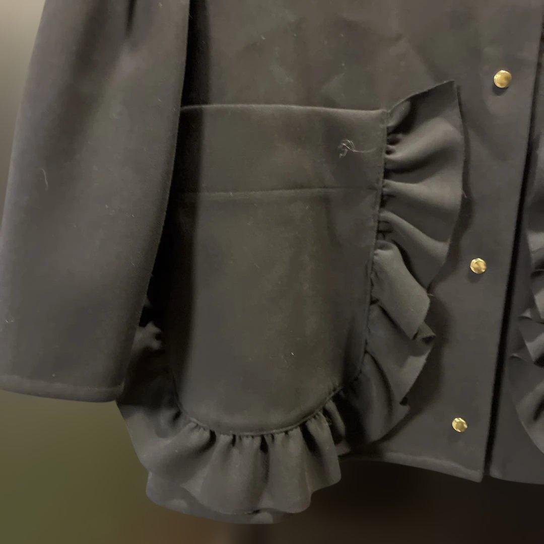 yoriノーカラージャケット フリル付きポケット