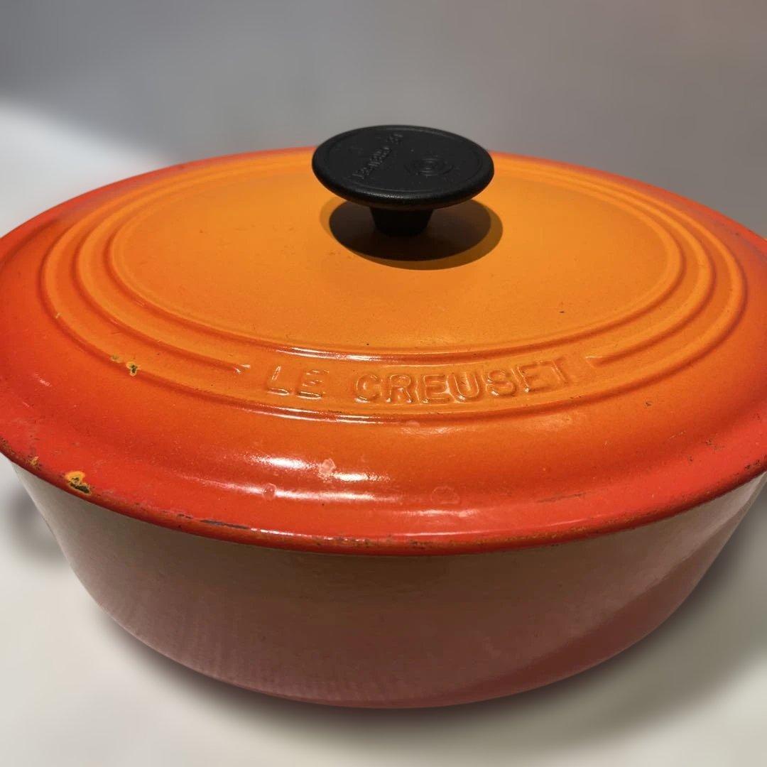 Le Creuset 　ル·クルーゼ オレンジ 両手鍋 楕円形　27cm