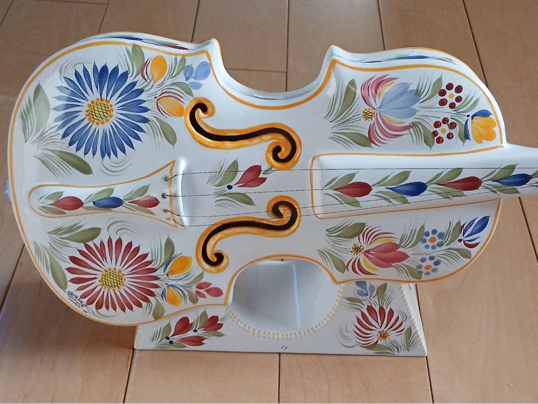 ヴォイオリン型 陶器 置物 アンリオ・カンペール フランス インテリア