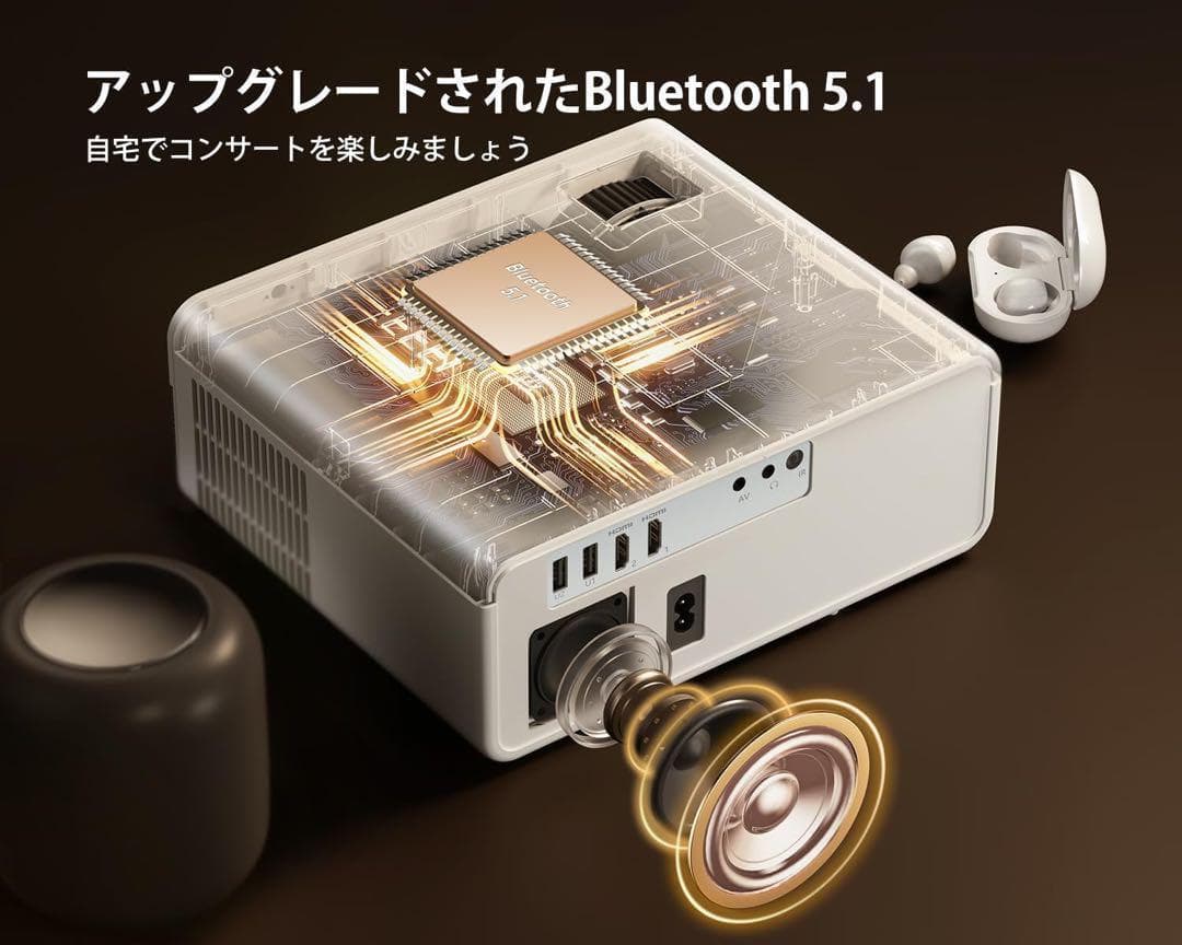 プロジェクター 15000LM 1080P フルHD 4K対応