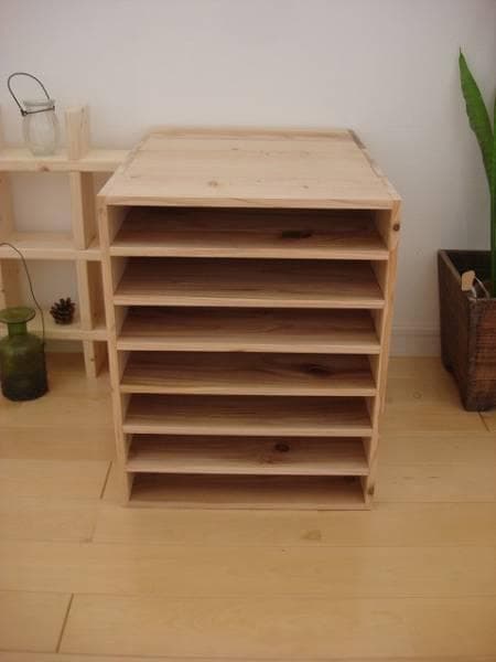 ★送料無料★サイズ変更可能★A2木製7段書類棚②/無垢材ナチュラル オーダー可能