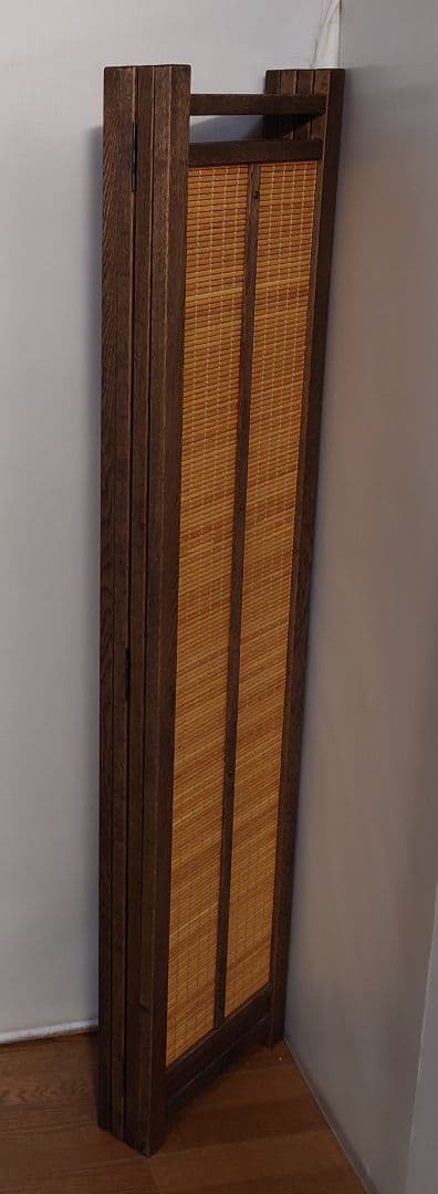 衝立　特注　4連パーテーション　全て天然杢楢無垢材自然オイル手塗り塗装　１台限定