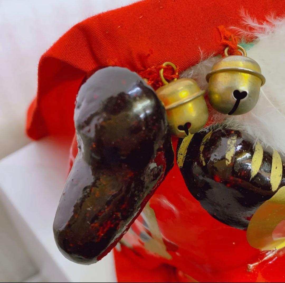 希少 手獅子 日本舞踊 小道具 獅子舞 赤獅子 舞手獅子 獅子頭 縁起物 魔除け