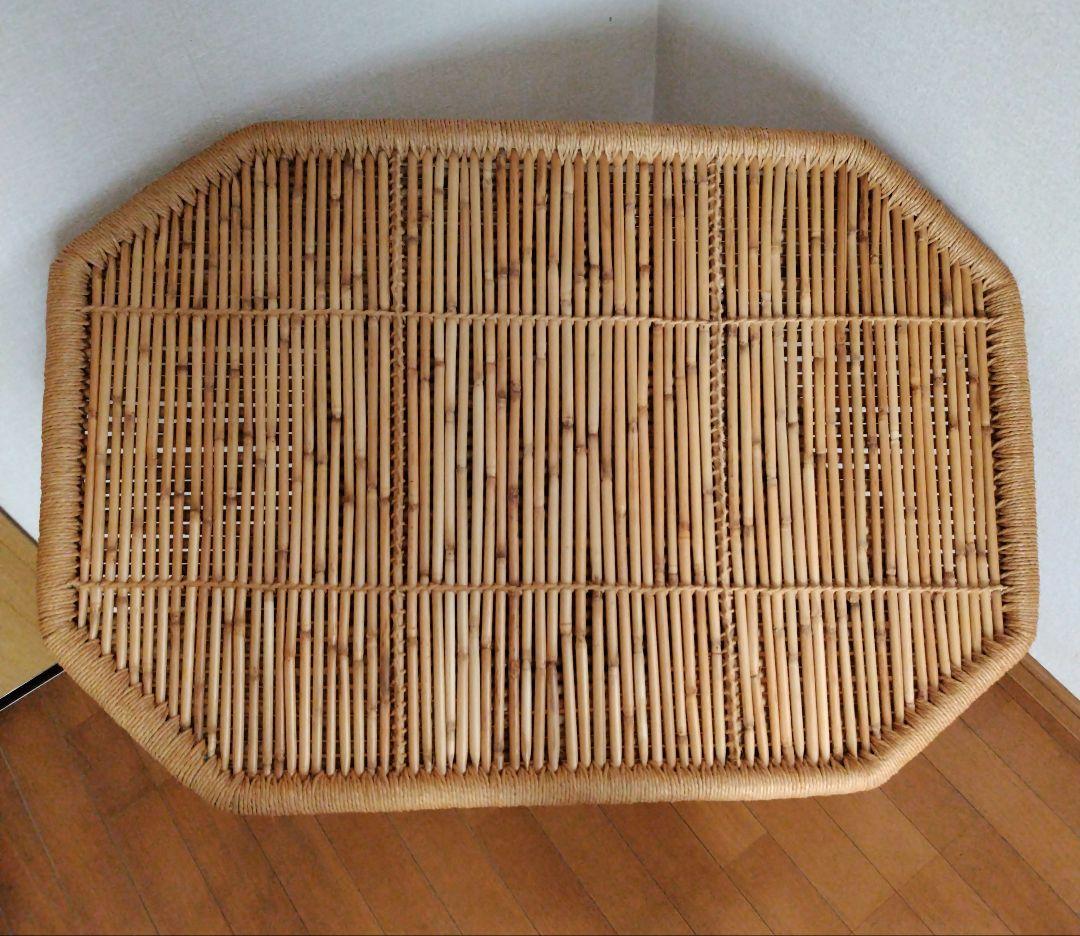 ラタンテーブル　籐家具　ヴィンテージ　レトロ
