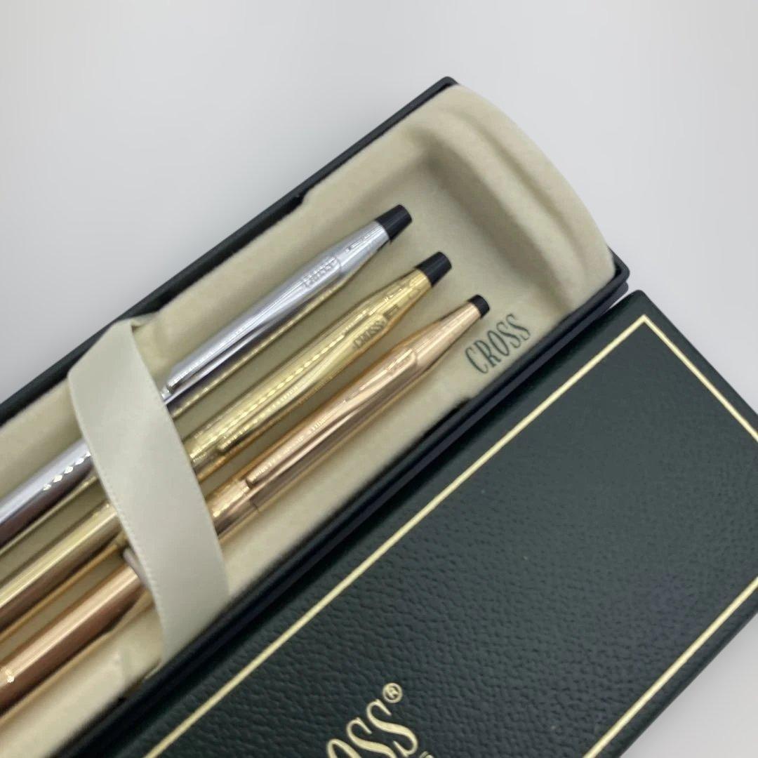 CROSS ボールペン 3本セット ゴールド14K シルバー