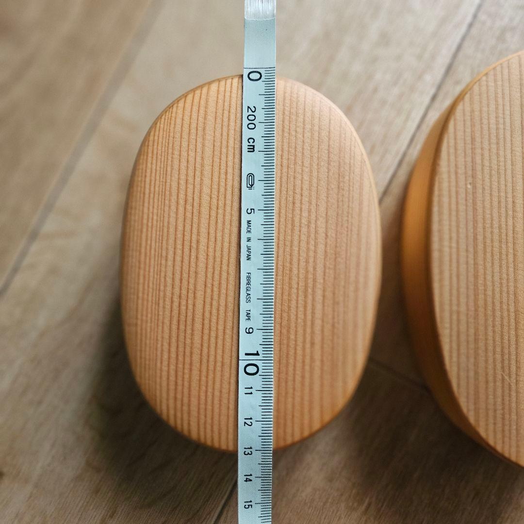 栗久/木製 大館曲げわっぱ 小　小判型弁当箱 スリム 伝統的工芸品 新品未使用