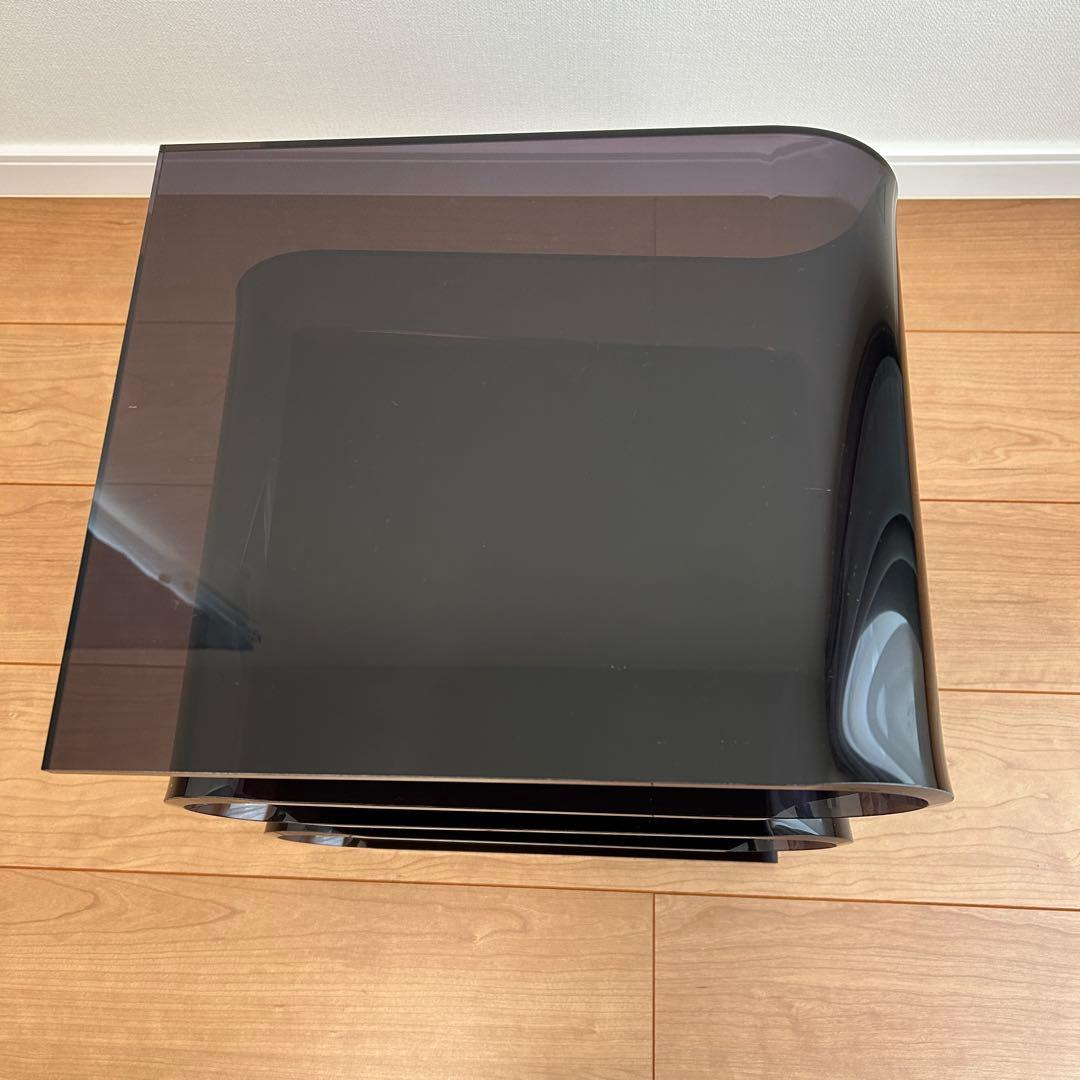 Ｓ字型　透明　黒　アクリル　サイドテーブル　ラック　本棚　北欧　インテリア