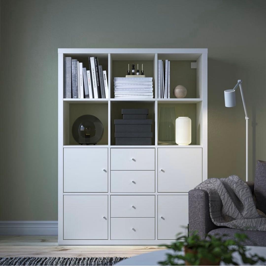 IKEA KALLAX シェルフユニット インサート6個付き ホワイト