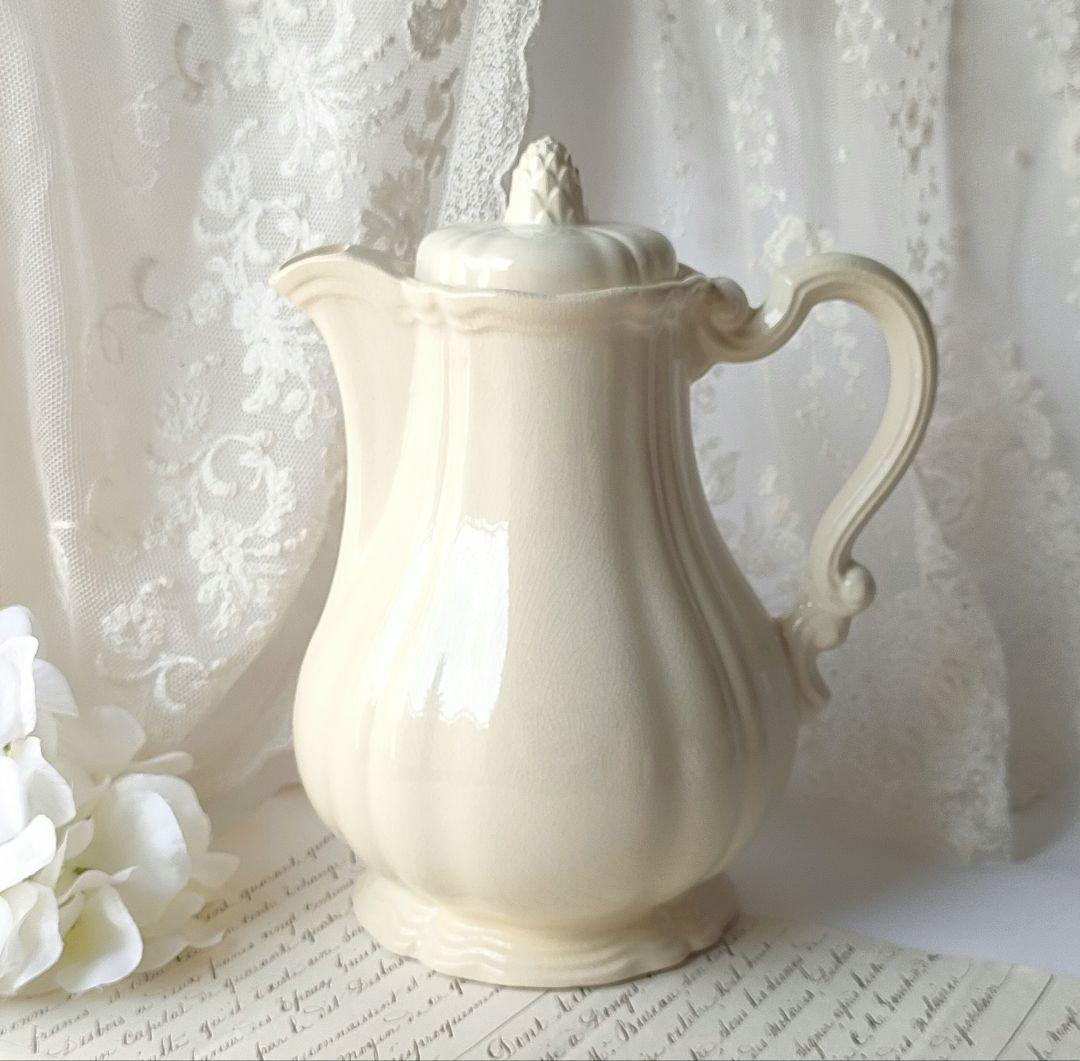 美品　サルグミンヌ　花リム　ポット&シュガーポット　フランスアンティーク