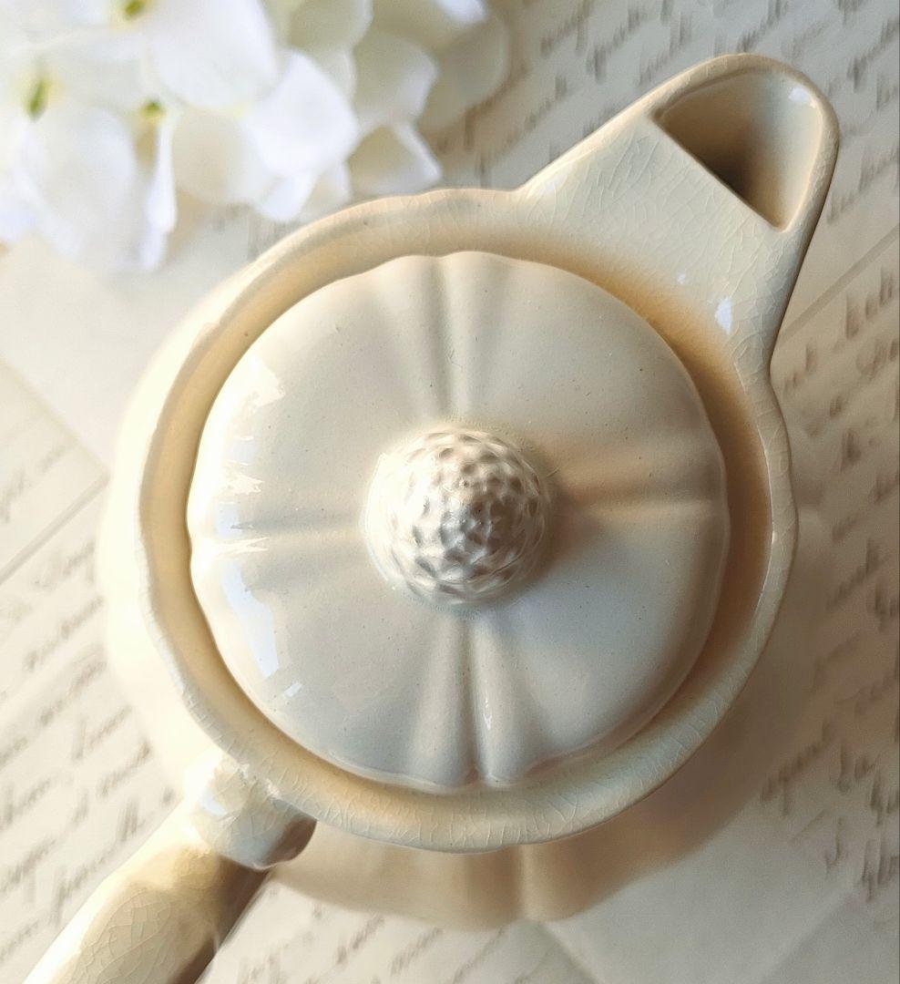 美品　サルグミンヌ　花リム　ポット&シュガーポット　フランスアンティーク