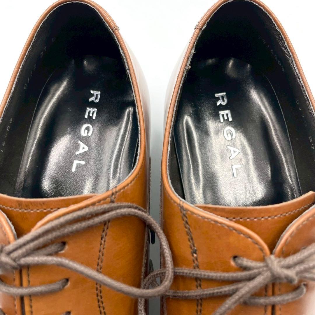 リーガル ドレスビジネス ストレートチップ ブラウン 27 箱付き Y1343