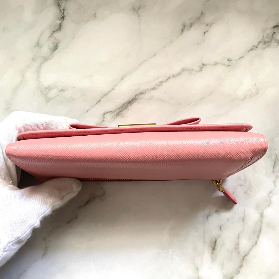 PRADA プラダ サフィアーノ　リボン　フィオッコ　長財布　0116-③