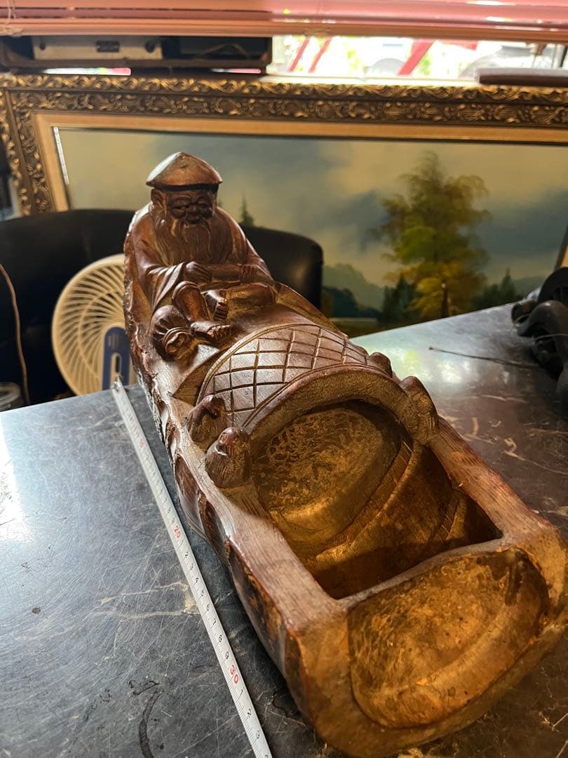 寿老人、竹彫刻寿老人、竹一刀彫り、竹細工寿老人、江戸時代寿老人、木彫り寿老人