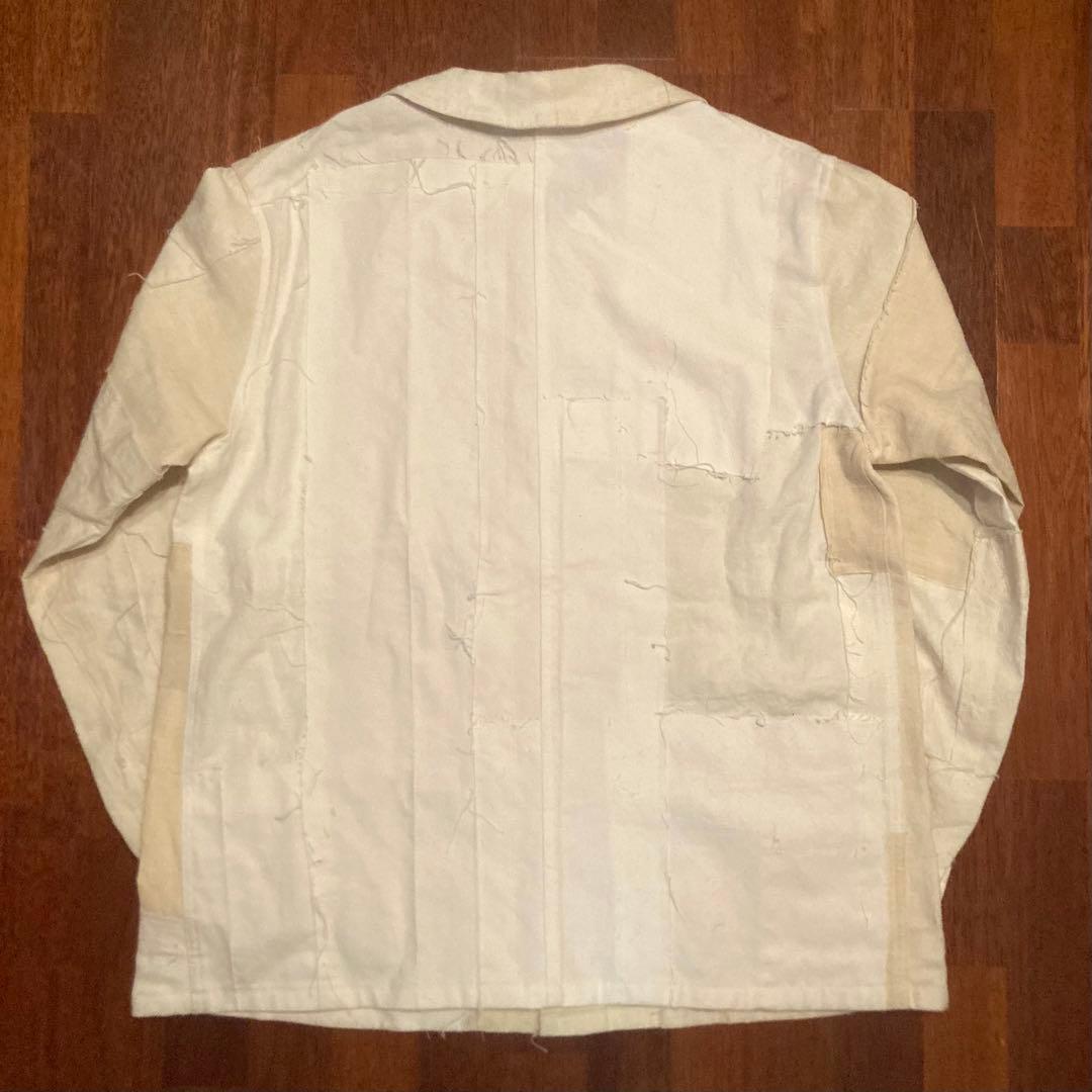 再構築 ユーロワークジャケット フレンチリネン パッチワーク ビッグサイズ