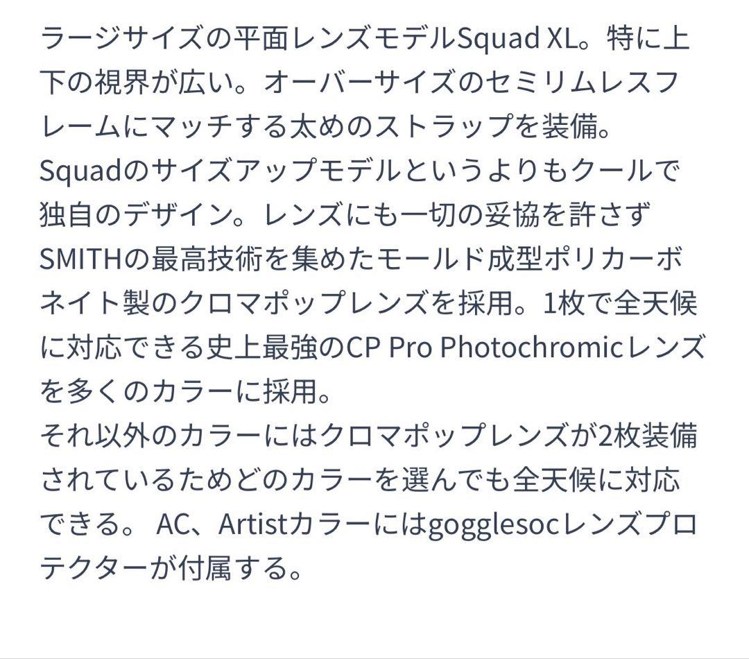 スキー・スノーボードアクセサリー Smith Squad XL