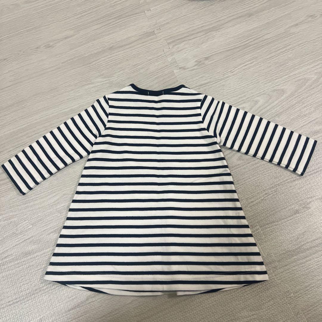 【新品・未使用】familiar ファミリア　ボーダーワンピース80