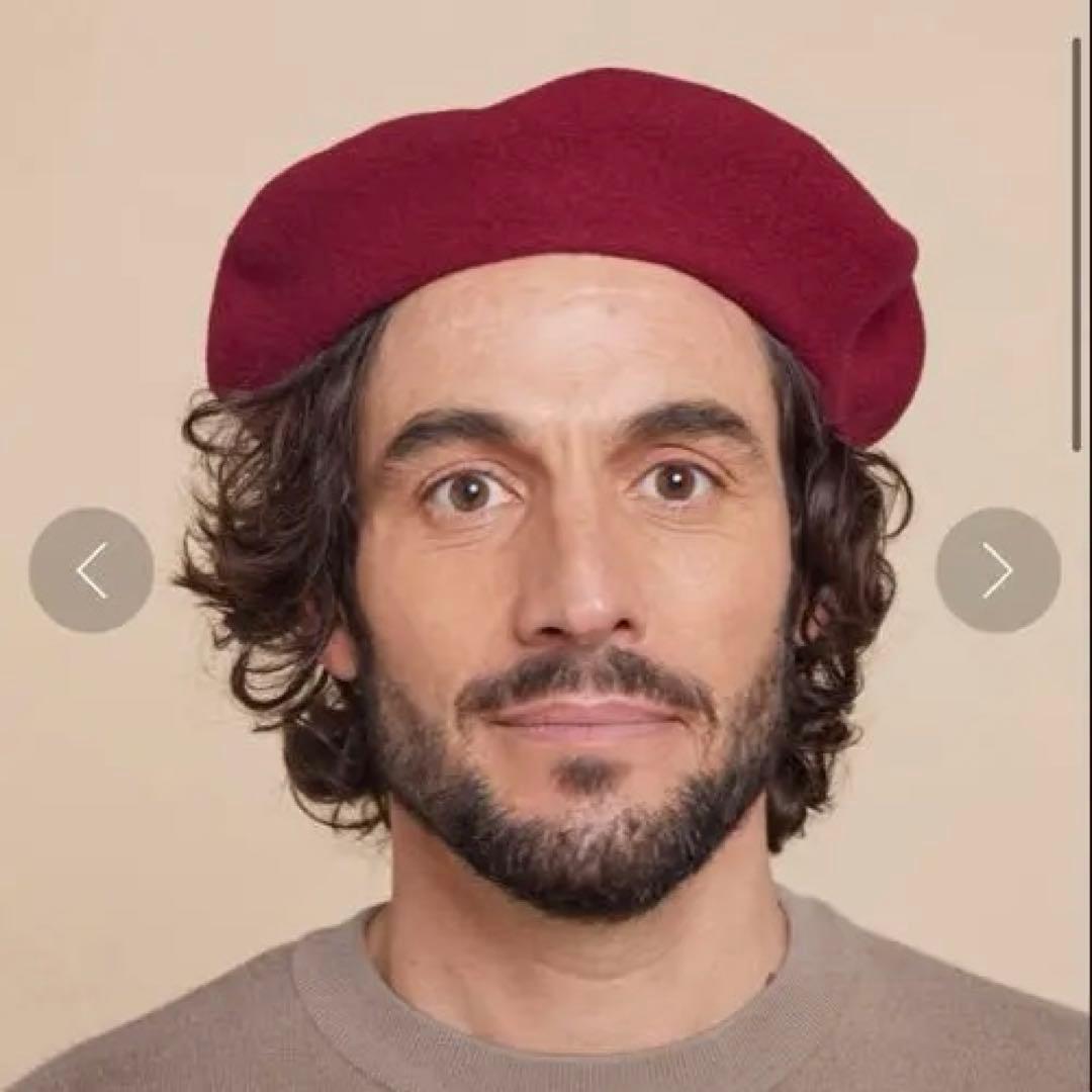 【未使用】本革ベルト LAULHERE ベレー帽 ボルドー レッド ロレール