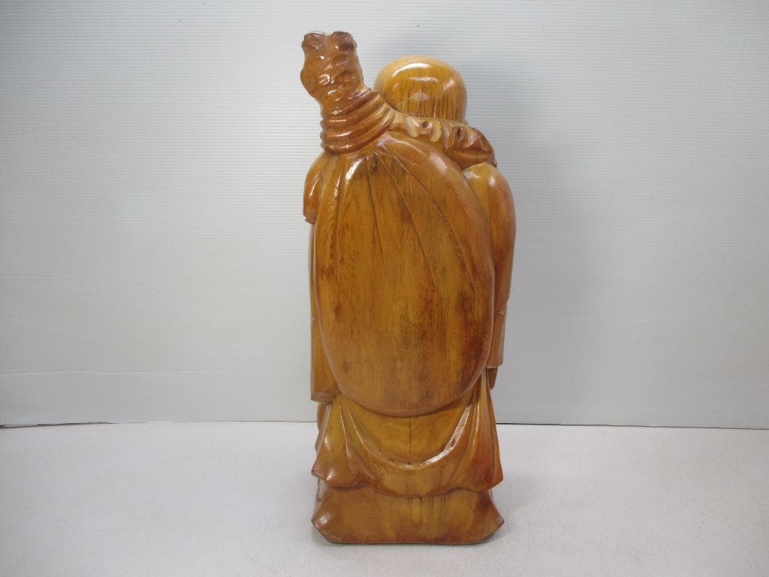 七福神 木彫り 布袋様 置物 木製 縁起物 開運 夫婦円満 笑門来福 58cm