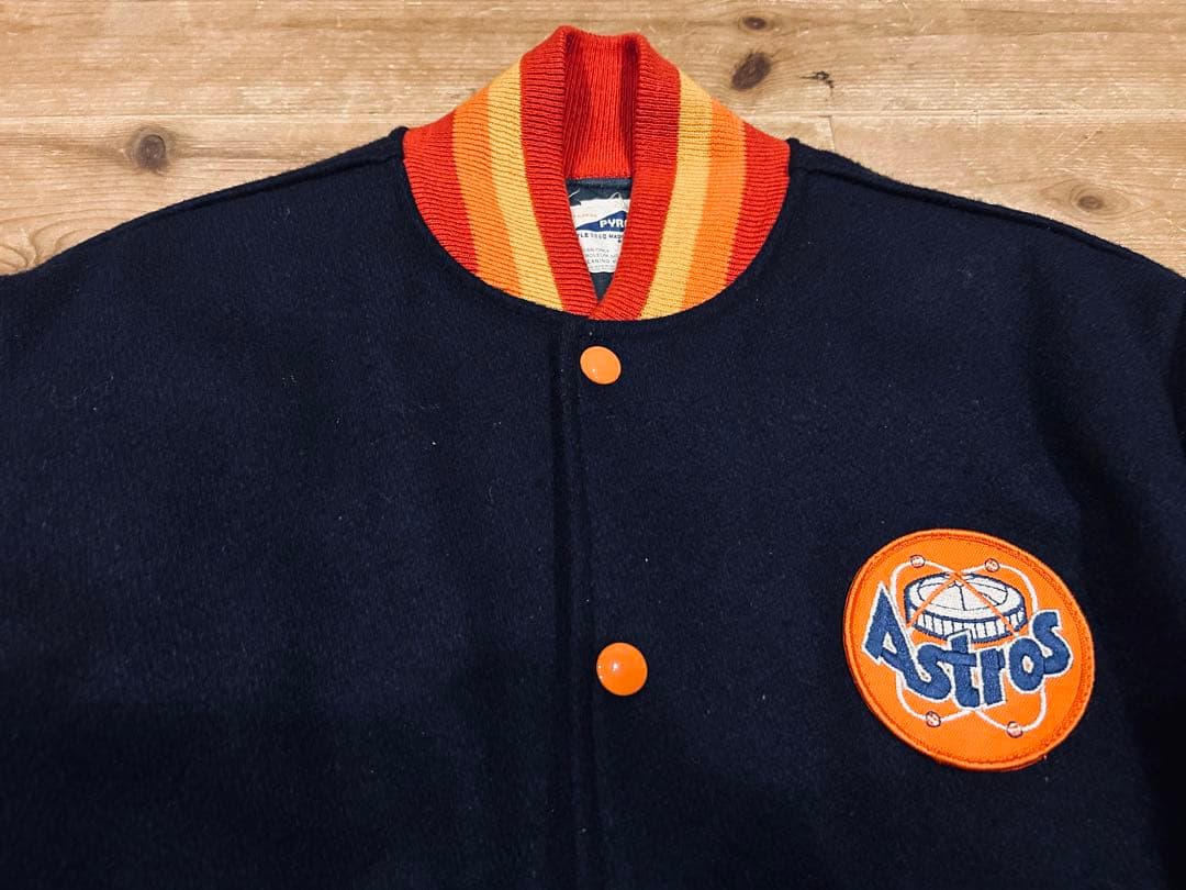 スタジャン 古着 80s Pyramid ピラミッド Astros アストロズ