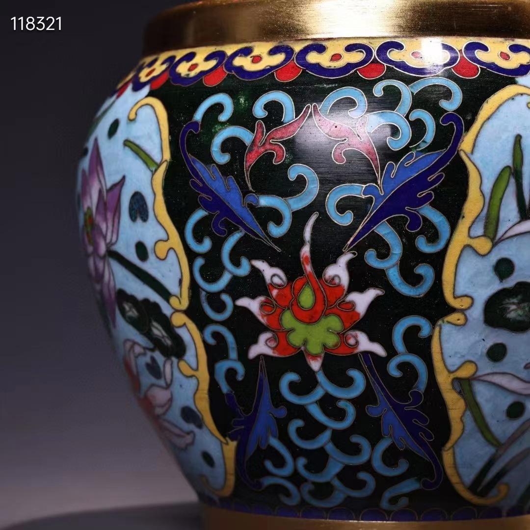 中国古美術・純銅ボディ・鎏金・掐絲・琺瑯彩・景泰藍・魚缶・文房具・賞物 ・置物