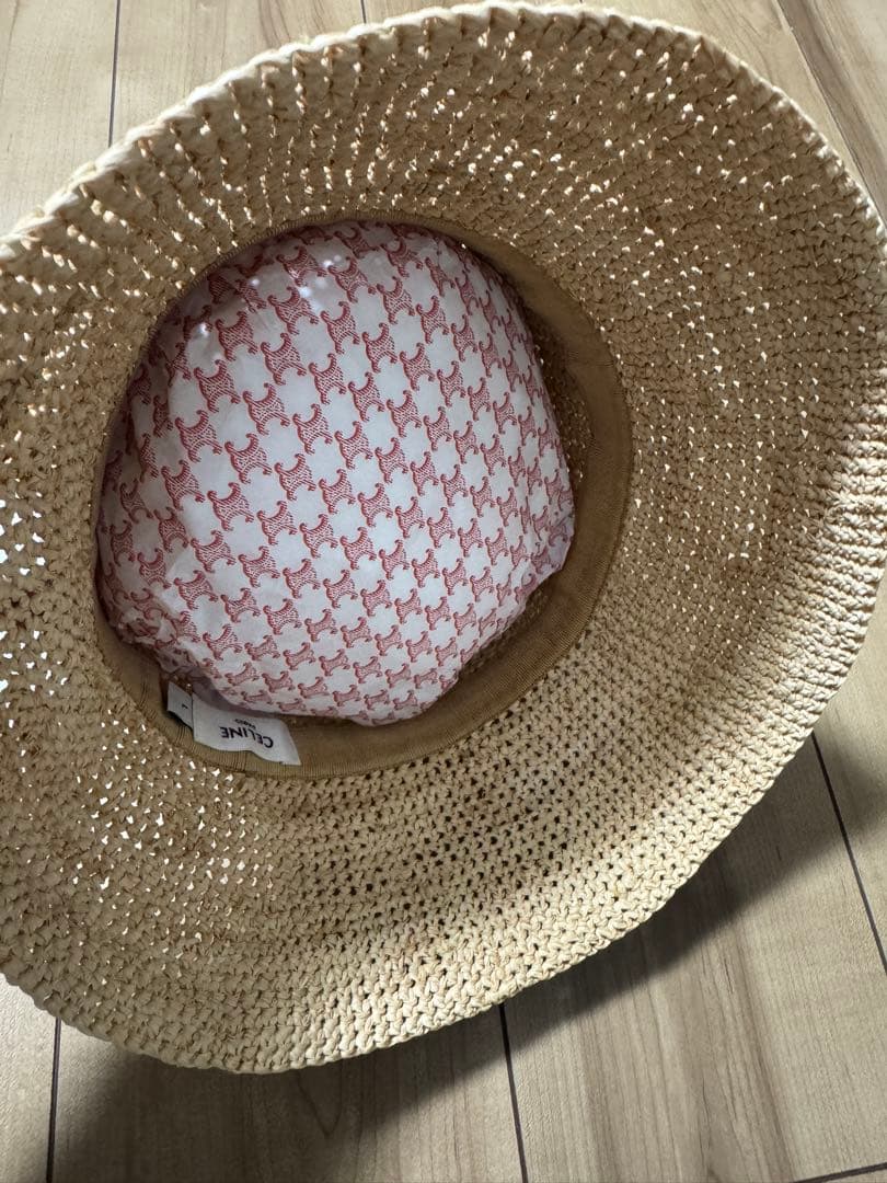 Mia◎美品◎CELINE バケットハット ラフィアハットLサイズ
