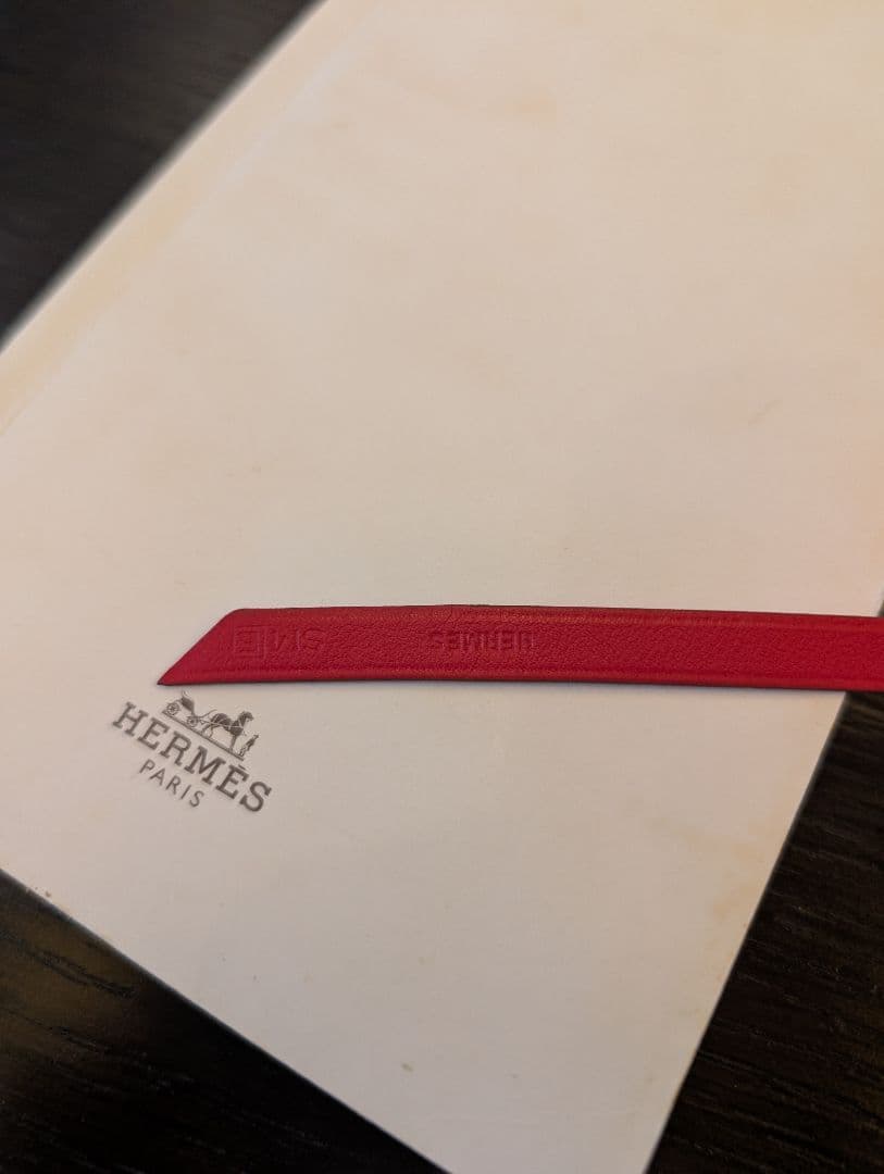 HERMES　エルメス　レザーブックマーク　刻印有正規品　メモ帳セット　SM□E