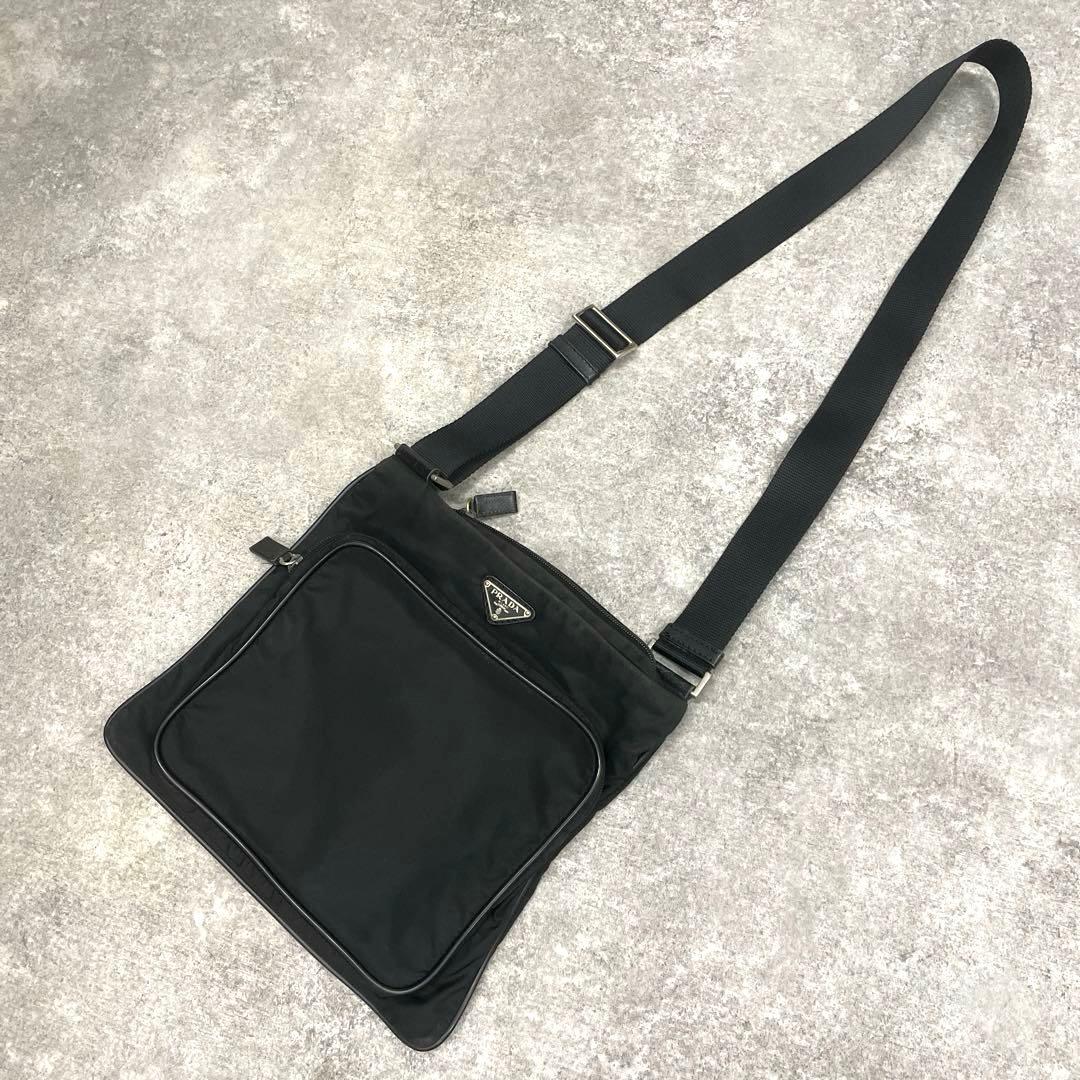 ■ PRADA プラダ ショルダーバッグ ナイロン レザー ブラック