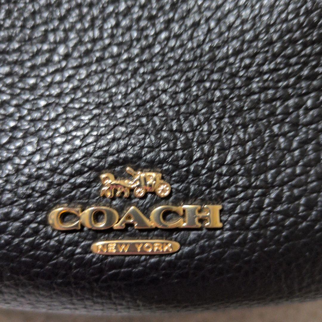 COACH ブラック レザー がま口ケース