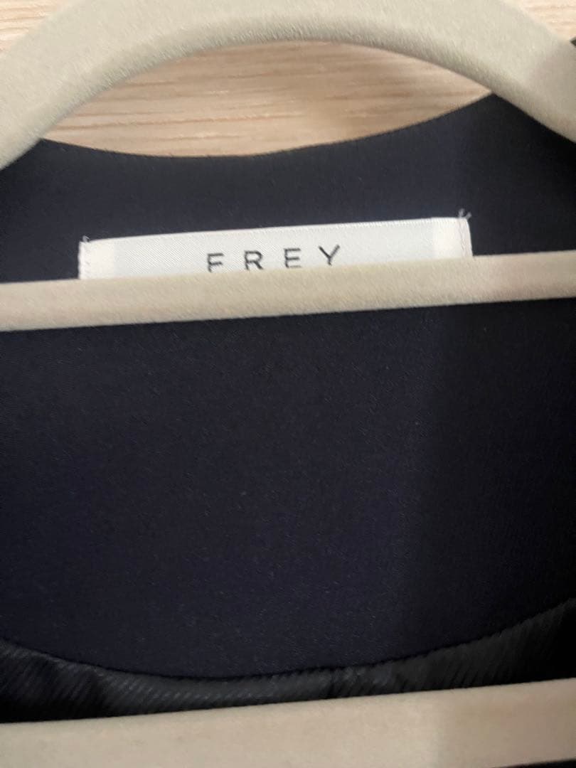 美品 Frey イージーオーバーサイズジャケット 無地 ネイビー S