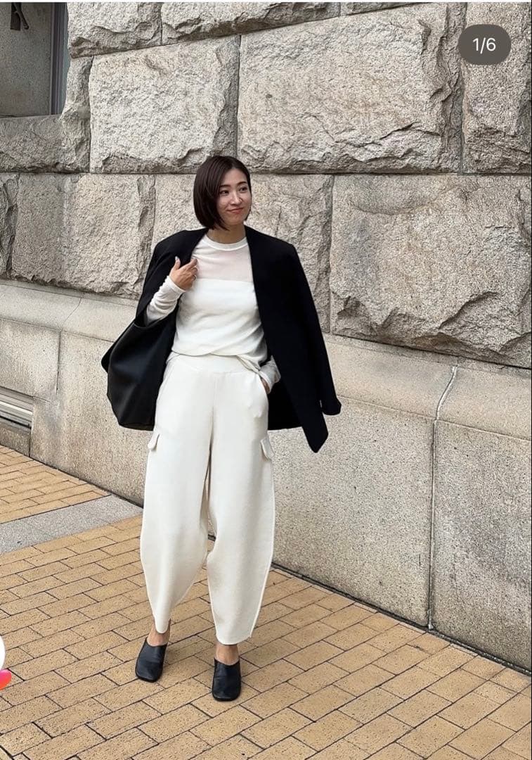 美品 Frey イージーオーバーサイズジャケット 無地 ネイビー S