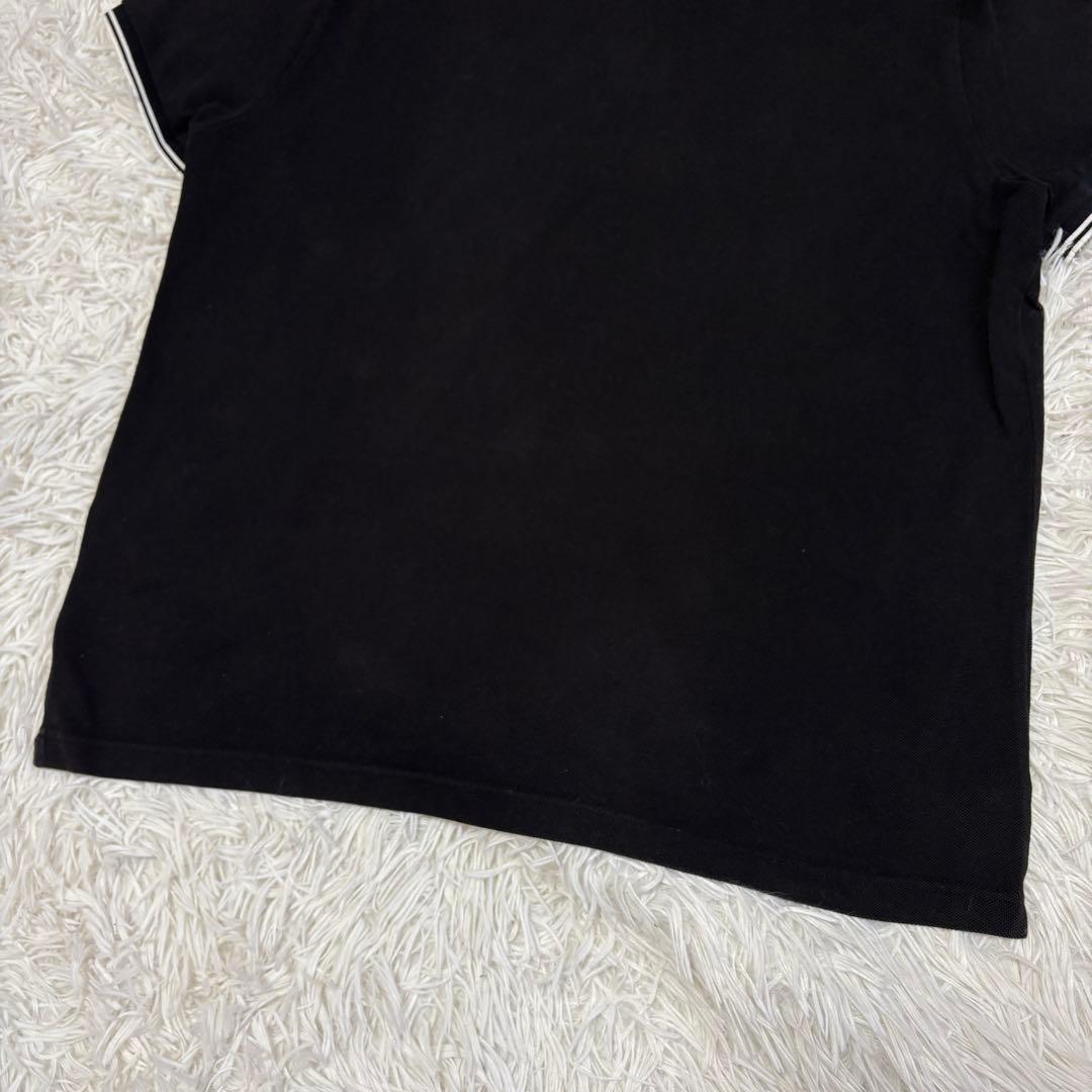 モンクレール　ポロシャツ　トリコロール　ワッペン　黒　Lサイズ