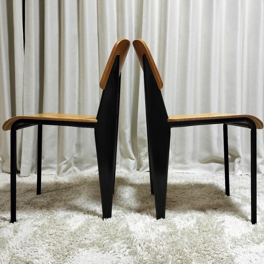 ジャン・プルーヴェ デザイン スタンダードチェア　リプロダクト　ブラック