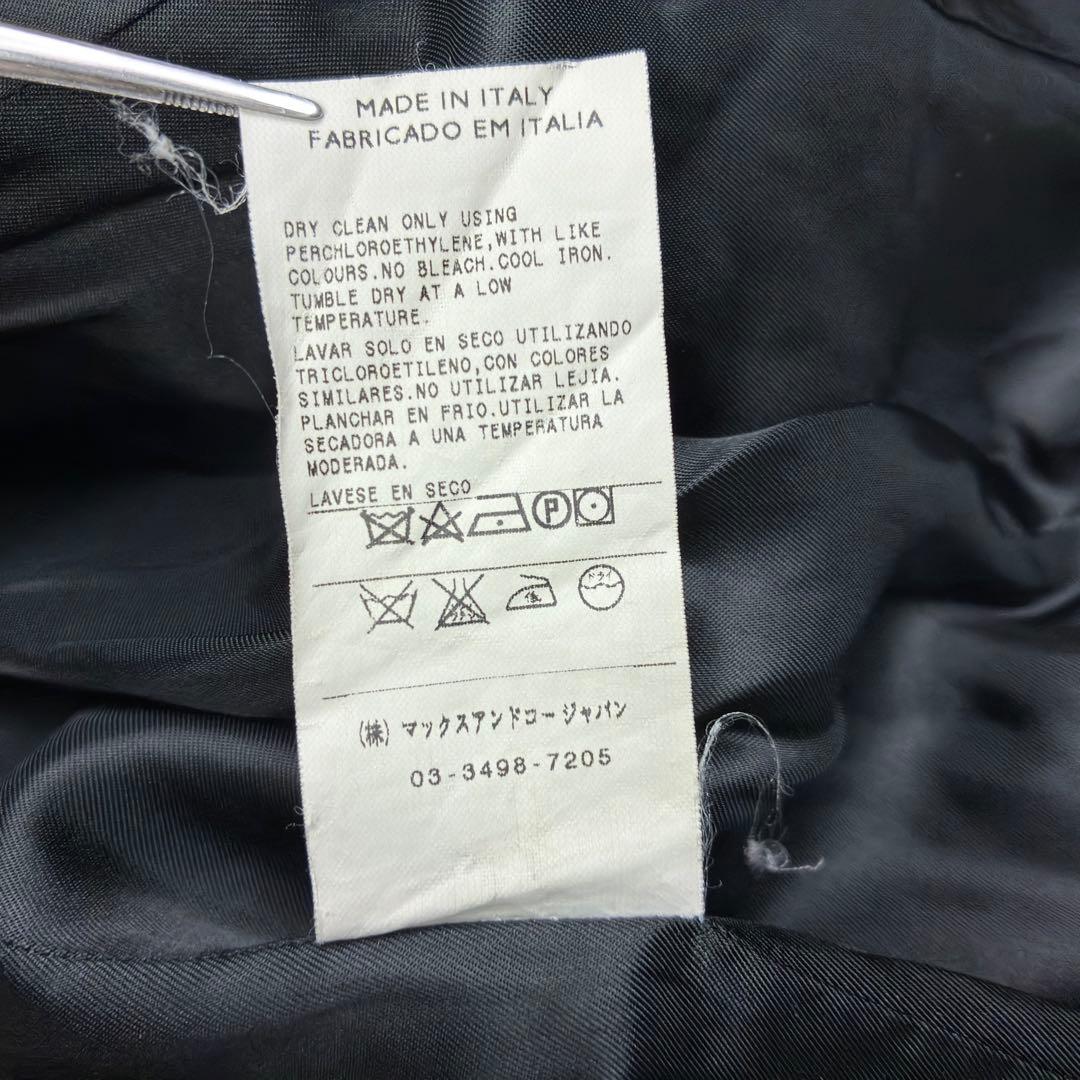 美品　マックスマーラ　ビッグカラー　ツイード　ウールコート　フレアスリーブ　L