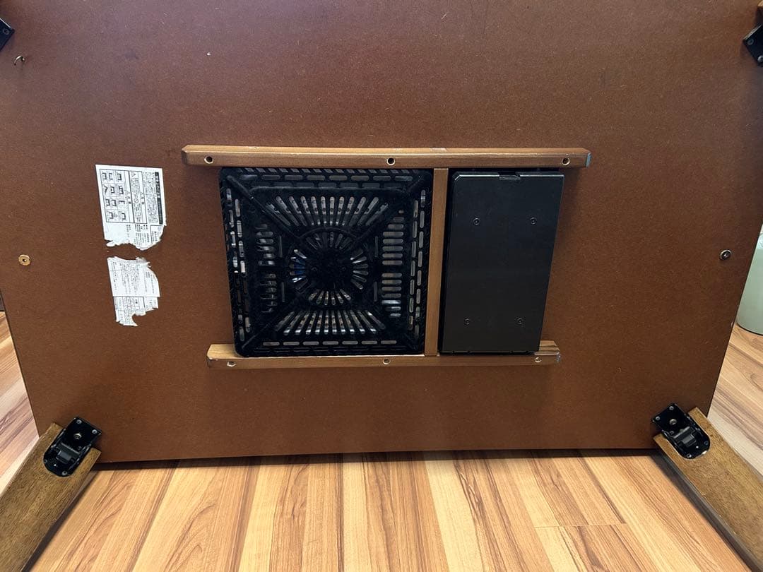 [都内引き取り限定]ウォールナット材 曲線こたつテーブル折り畳み式